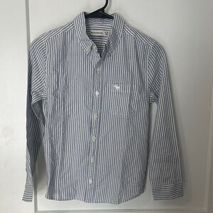 Abercrombie Kids Blue and White Striped Button Down Shirt